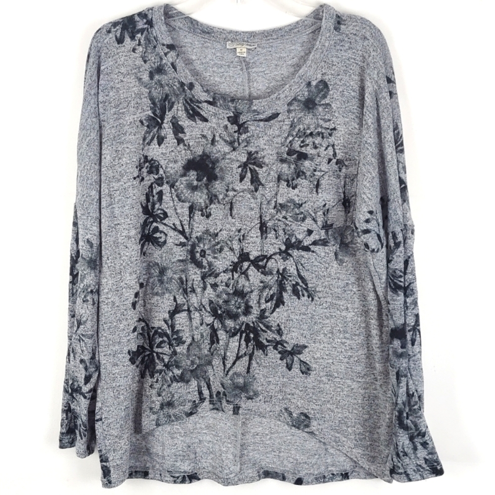 Vintage Lily White Floral Sweater Pullover Womens S Casual Grandma Core Bohemian